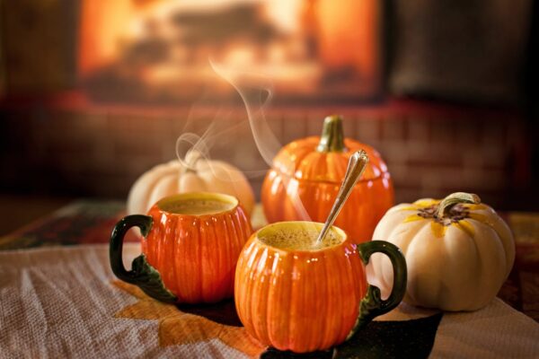 Taza Decorada de Calabazas