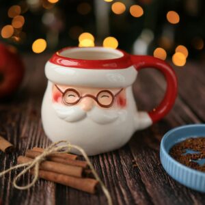 Taza decorada Santa Claus con lentes